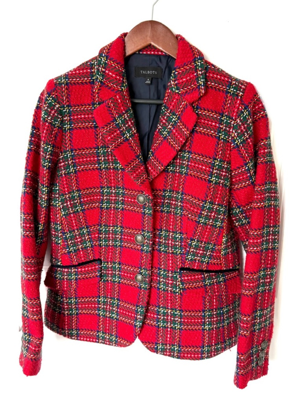 Talbots Holiday Wool Blend Blazer Jacket Size 6